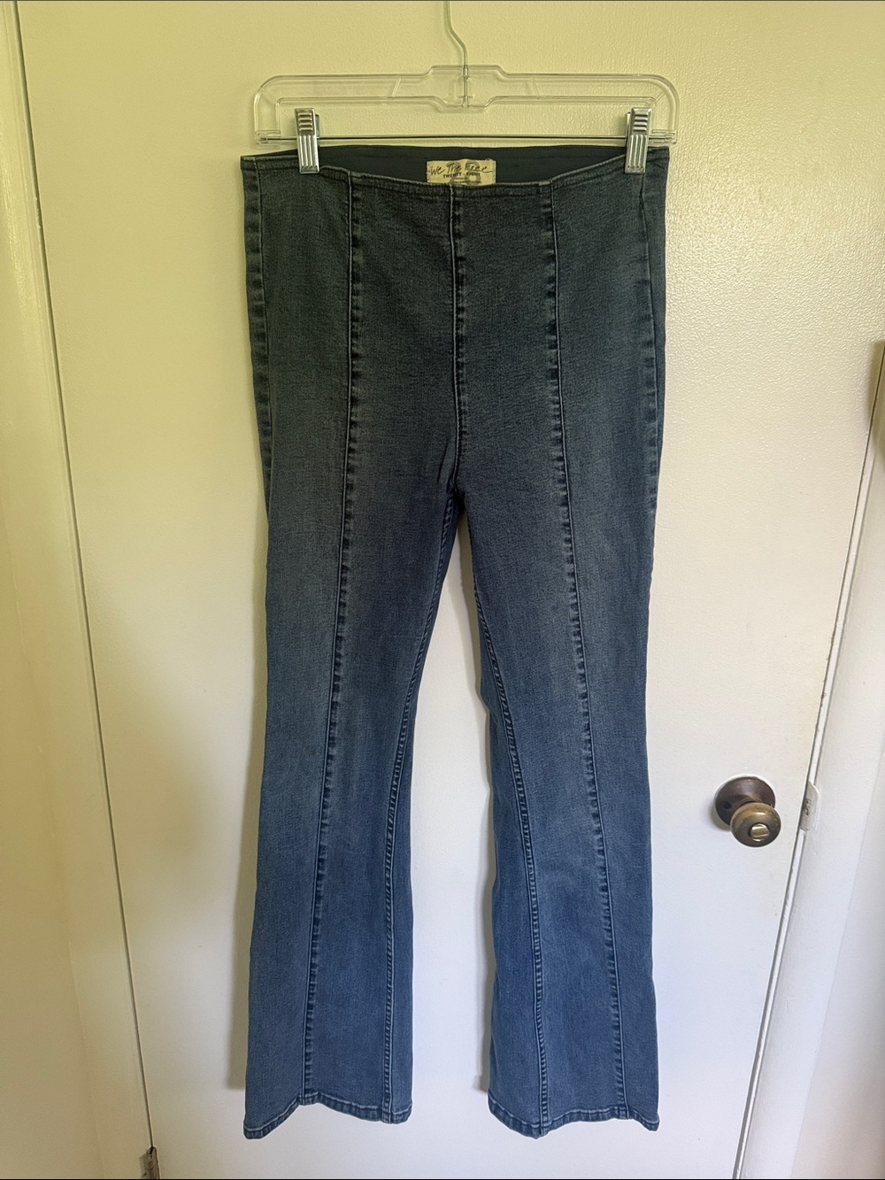 Free People Dark Gray Flare Jeans - High Waist